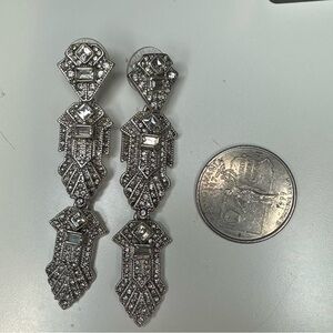 Stella and Dot Elegant Silver Dangle Earrings